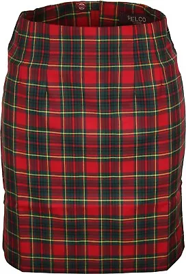 Relco Womens Classic Stewart Tartan Fitted Skirt Mod Skin Ska Punk 60s 70s 80s • £24.99