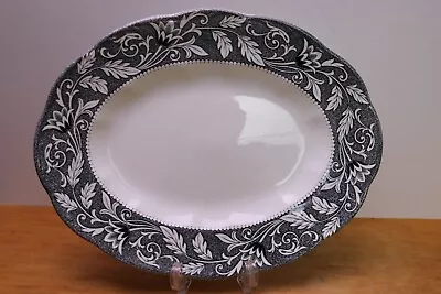 JG Meakin English Staffordshire Sterling Renaissance Black Oval Platter • $42.86