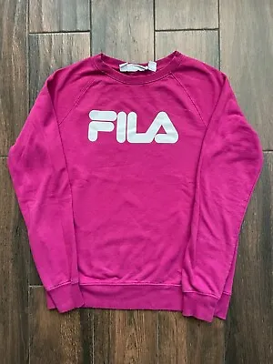 $21.99 • Buy Fila Sweatshirt Women Size Small Pink Long Sleeve Spell Out Logo 
