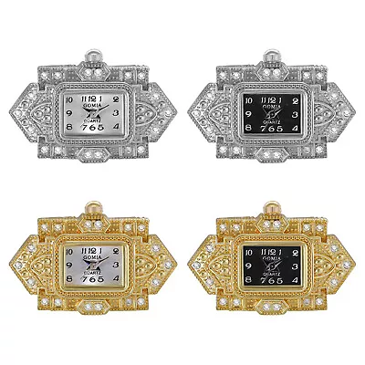 Women's Gothic Luxury CZ Square Dial Adjustable Analog Quartz Finger Ring Watch • $20.99