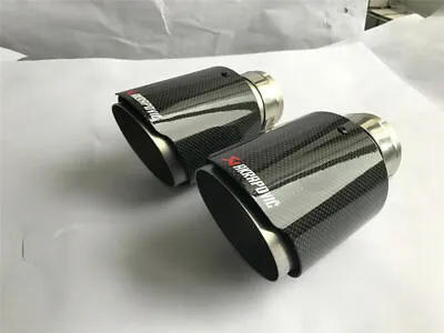 1 X IN 2.5  63MM OUT: 4.5  114MM Akrapovic Glossy Carbon Fiber Pipe Exhaust Tip • $45.99