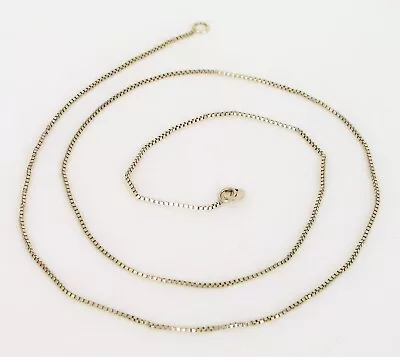 Vintage Beautiful 14k White Gold Box Chain Link Necklace 16  Long 1.25 Gram • $115