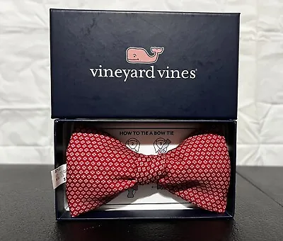 Vineyard Vines Fair Isle 100% Silk Bow Tie Red Velvet One Size New In Box • $31.49