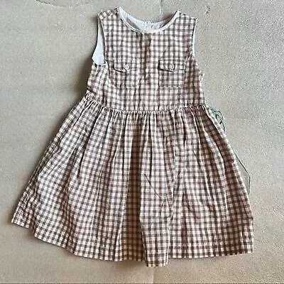 Marie Chantal Brown Gingham Sleeveless Dress Size 3 • $49