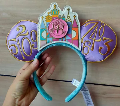 Disney Mickey Mouse Main Attraction Ears It's A Small World Party Headband 50th • $11.99
