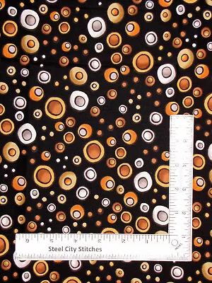 Circle Dots Fabric Brown Black Grey Dopey Dot Cotton Loralie Designs 15  Length • $4.20