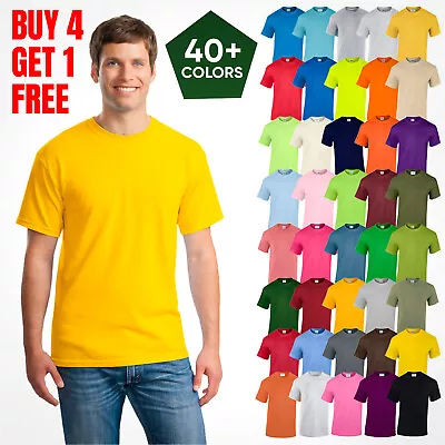 Gildan Mens Plain T Shirts Solid Cotton Blank Short Sleeve Shirts Top Tee S-3XL • $8.49