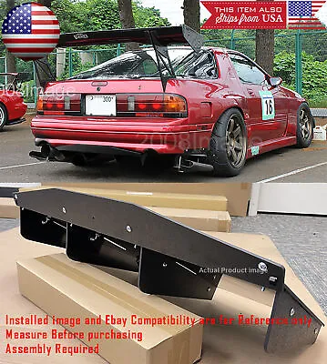 $73.99 • Buy 30  X 12.5  ABS Universal Rear Bumper 4 Fins Diffuser Fin Black Canards For BMW