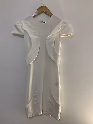 ZHIVAGO | Size 8 | Black Bodycon Satin Panel Cut Out Cap Sleeve Party Dress • $45