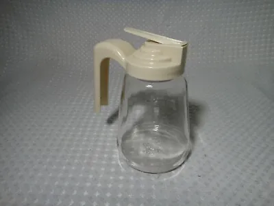 Vintage Gemco Glass Creamer Dispenser Plastic Top Ivory White  • $16.99