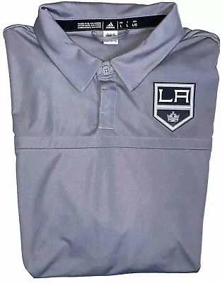 Adidas NHL LA Kings Men’s Short Sleeve Gray Dri-Fit Polo Size Large  • $14.99