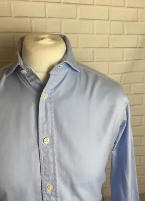 £9.99 • Buy Tm Lewin Shirt Blue Twill 16  - 36  Slim Fit Double Cuff