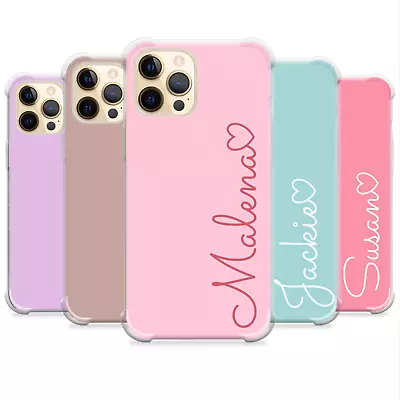 Personalised Phone Case For IPhone 15 12 13 Pro 7 14 Pastel Name Silicone Cover • £6.29