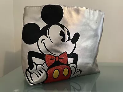 Disney Parks Womens Tote Bag Metallic Silver Dual Handles Mickey Mouse Lined • $6