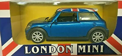 Mini Cooper Pull Back 1:36 Scale Die Cast Model Toy Car - Blue • £12.43