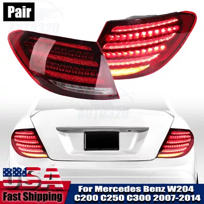 Pair LED Tail Lights For 2007-14 Mercedes Benz W204 C200 C250 C300 Rear Lamp L+R • $318.86