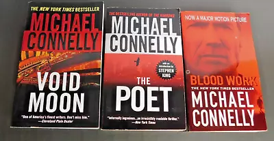 3 Michael Connelly Paperback Thrillers: The Poet Blood Work Void Moon • $12.95