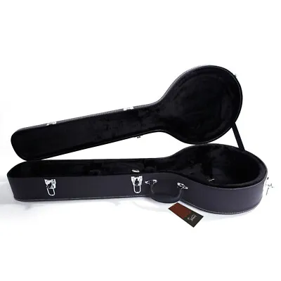 New Glarry 5-String 6-String Microgroove Pattern Leather Wood Banjos Case Black • $67.25