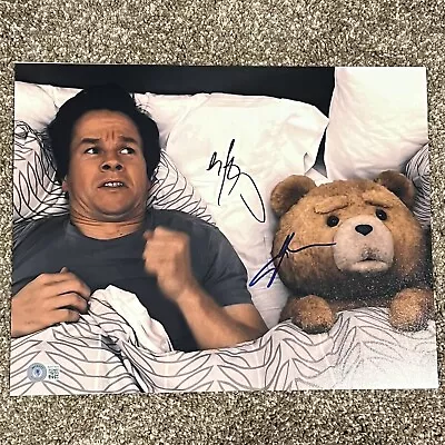 SETH MACFARLANE MARK WAHLBERG DUAL SIGNED “TED” 11X14 PHOTO BAS Beckett • $249.99