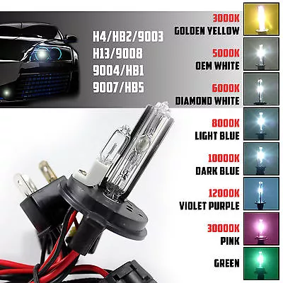 $16.99 • Buy Two HID Kit 's 35W 55W Xenon Replacement High Low Light Bulbs H4 9007 H13 9004