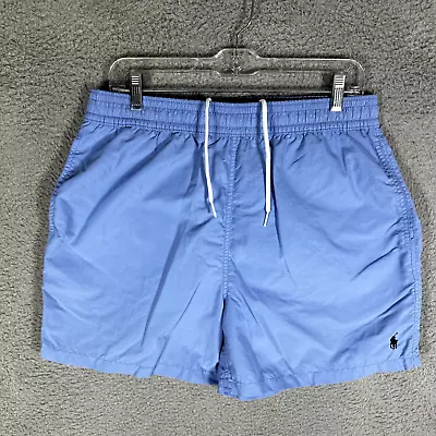 Vintage Polo Ralph Lauren Swim Trunks Blue Pony Men's Size Large Drawstring • $15.25