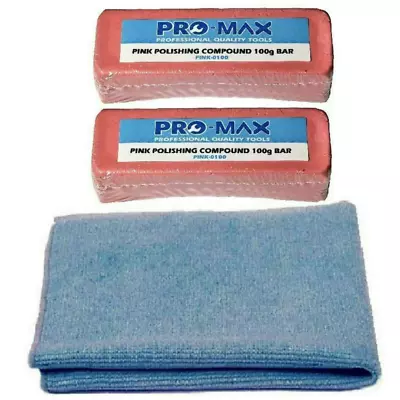 Pro-Max Chrome 100g Metal Polishing Compound 3pc Kit • £9.20