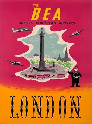 98964 BEA London England Great Britain Airline Travel Decor Wall Print Poster • $25.95