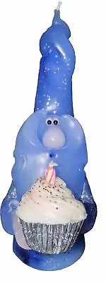 Vintage Northern Lights Candle Wizard Blue Birthday Cupcake Artist Signed • $24.95