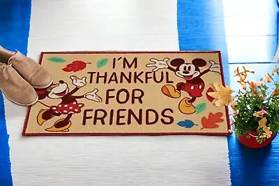 Disney Mickey Minnie Autumn  Thankful For Friends  Indoor Rug Mat 20  X 32” NEW • $24.30