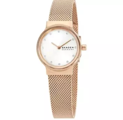 Skagen Freja Lille Quartz Crystal Gold Tone White Dial Ladies Mesh Watch SKW2717 • $66.20