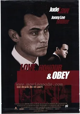 LOVE HONOUR AND OBEY Movie POSTER 27x40 Jonny Lee Miller Jude Law Ray Winstone • £17.34