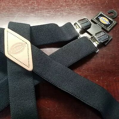 NEW Dickies 1.5  Inch Sure Grip Metal Clip Suspender  - Black • $18