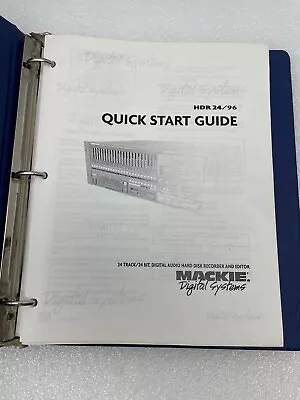 Mackie Hdr 24/96 Digital Systems Manual Quick Start Technical Ref Editing Guide • $39.99