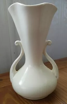 Red Wing Pottery~Cream/White Vase RumRill~2 Handled Art~7.5 Inches~~Stamped #505 • $40