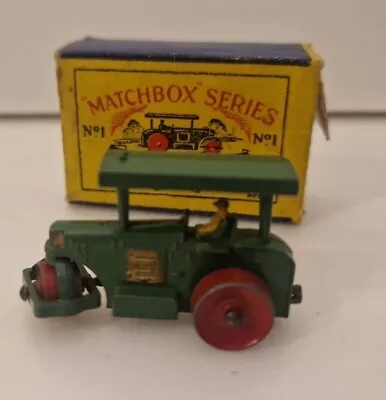 MATCHBOX LESNEY Moko 1a Aveling Barford Road Roller  1954 Vintage Diecast Boxed • £39.95