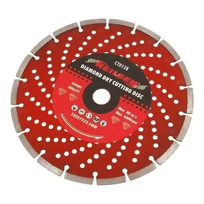 230mm  9   Diamond Dry Cutting Disc Stone Brick Block Paving Masonry Walls 22mm • £9.89