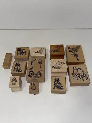 Lot Of 12 PSX Rubber Stamps Mouse Dog Birds • $22