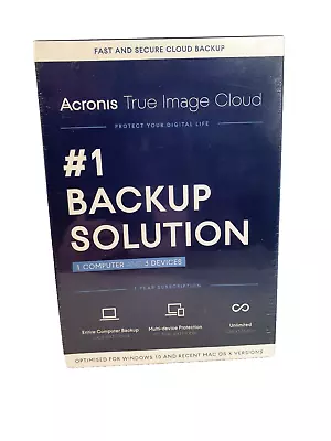 Acronis True Image Cloud 2016 (1 PC + 3 Device)  Back Up Solution • £24.95