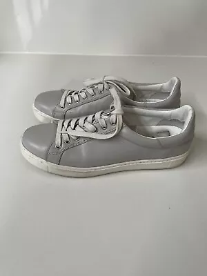 $25 • Buy DOF Department Of Finery Light Grey Leather Sneakers 39