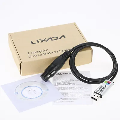 £18.89 • Buy Lixada USB To DMX Interface Adapter DMX512 PC Stage Light Controller With CD