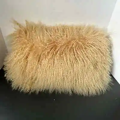 Daniel Stuart Studio Yellow Mongolian Lamb Fur Pillow  • $99.99