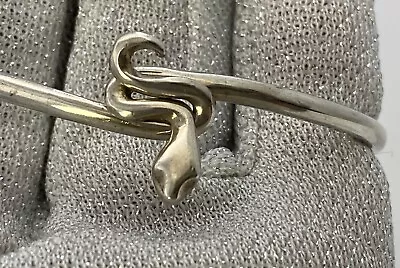 Sterling Hook On Bracelet 6 3/4   925 5.8 Grams Snake Head Tail Bangle Small • $22