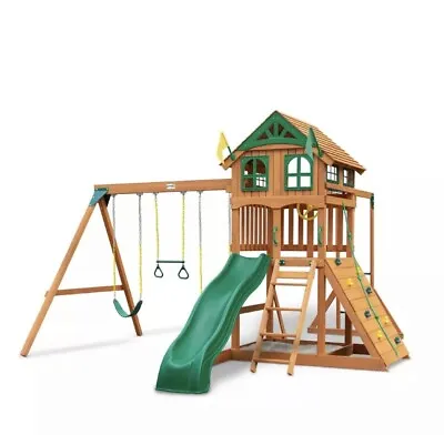 $2347.45 • Buy Gorilla Playsets Avalon Wood Swing Set With Wood Roof And Monkey Bars 