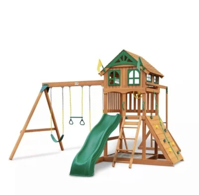 $2347.45 • Buy Gorilla Playsets Avalon Wood Swing Set With Wood Roof And Monkey Bars 