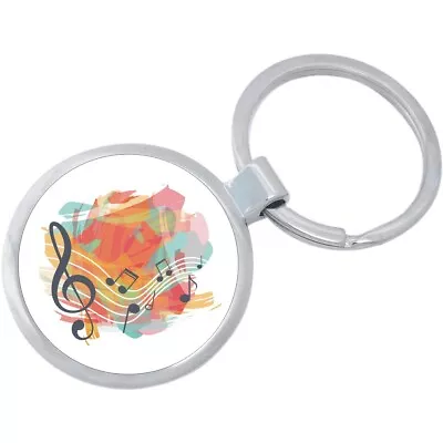 Music Notes Watercolor Keychain - Includes 1.25 Inch Loop For Keys Or Backpack • $13.88