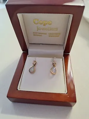 9ct Gold Opal And Diamond Earrings • £110