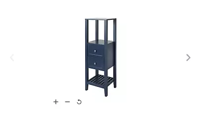 GoodHome Perma Tall Satin Blue Bathroom Cabinet H120 W40cm • £89