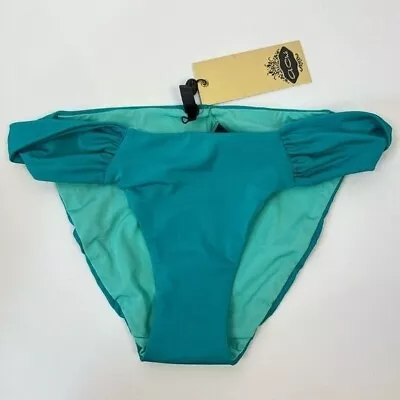 A.Ché Swimwear Twist Reversible Hipster Bikini Bottoms Blue Teal New With Tags S • $18