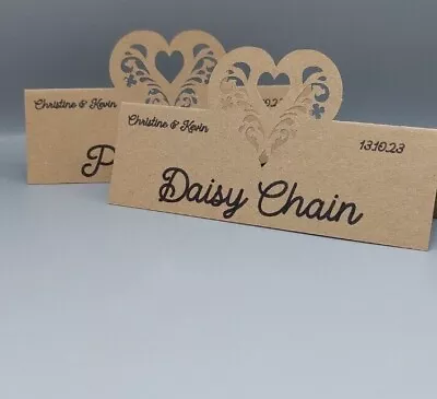 £7 • Buy Rustic Wedding Place Setting Name Cards Birthday Anniversary Personalised  X 20