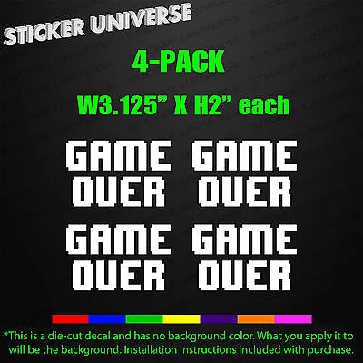 GAME OVER 4-PACK Funny Car Window Decal Bumper Sticker Video Game 8-Bit JDM 0034 • $3.99